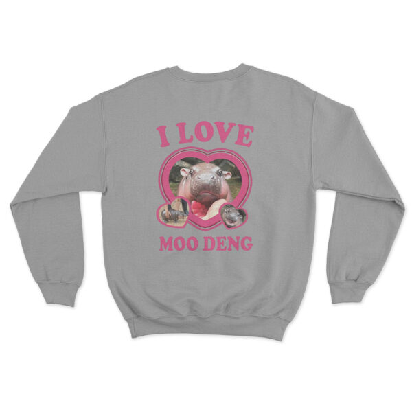 I Love Moo Deng Sweatshirt Grey Youth S