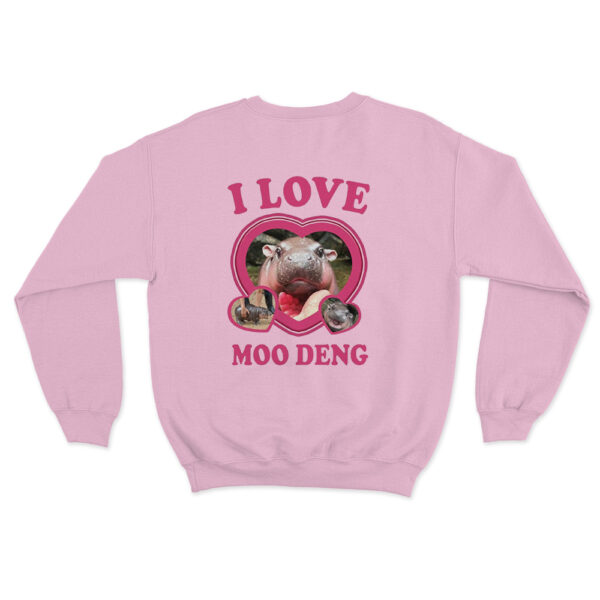 I Love Moo Deng Sweatshirt Pink Youth S