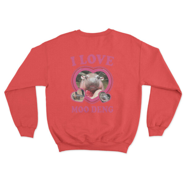 I Love Moo Deng Sweatshirt Red Youth S