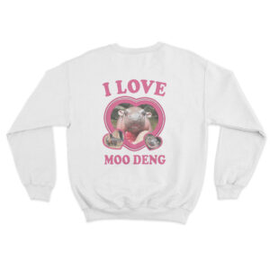 I Love Moo Deng Sweatshirt White Youth S