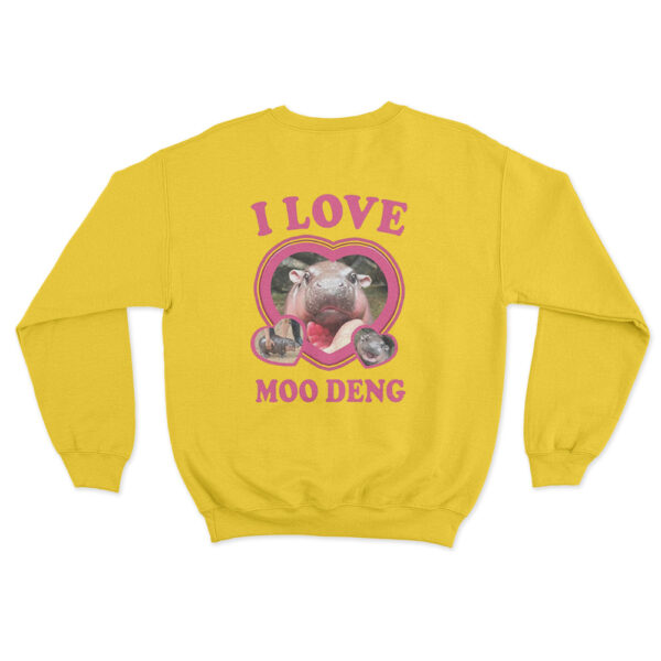 I Love Moo Deng Sweatshirt Yellow Youth S