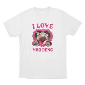 I Love Moo Deng T Shirt White Youth S