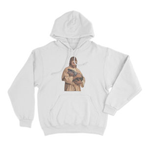 Jesus Moo Deng Hoodie White Youth S