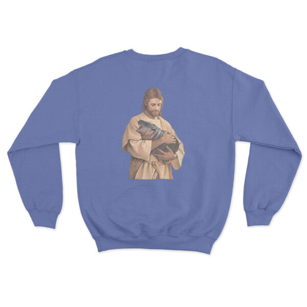 Jesus Moo Deng Sweatshirt Blue Youth S