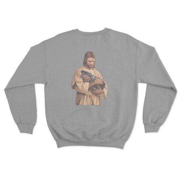 Jesus Moo Deng Sweatshirt Grey Youth S