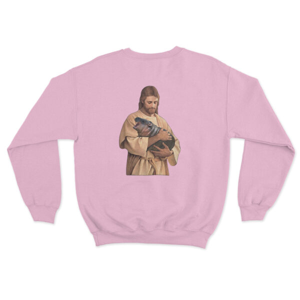 Jesus Moo Deng Sweatshirt Pink Youth S