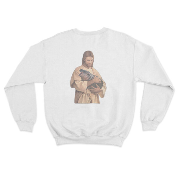 Jesus Moo Deng Sweatshirt White Youth S