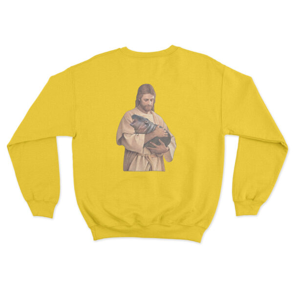 Jesus Moo Deng Sweatshirt Yellow Youth S