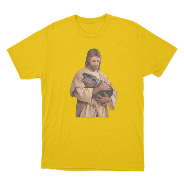 Jesus Moo Deng T Shirt Yellow Youth S