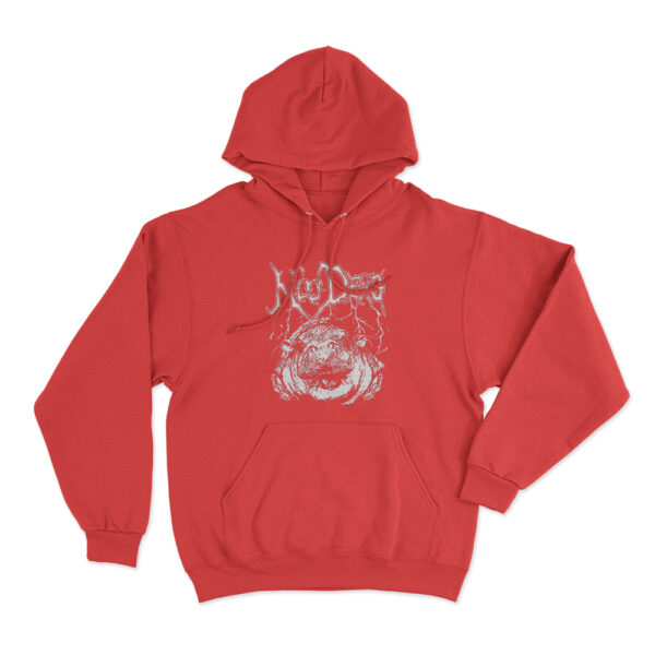 Metal Moo Deng Hoodie Red Youth S