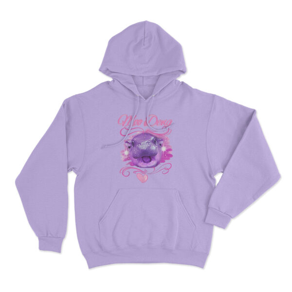 Moo Deng Airbrush Hoodie Purple Youth S