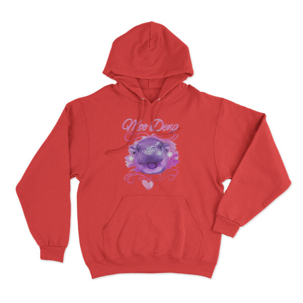 Moo Deng Airbrush Hoodie Red Youth S