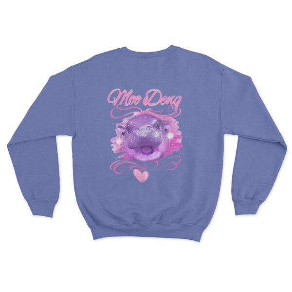 Moo Deng Airbrush Sweatshirt Blue Youth S