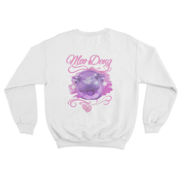 Moo Deng Airbrush Sweatshirt White Youth S