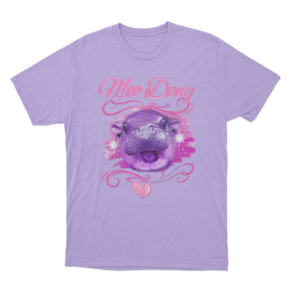 Moo Deng Airbrush T Shirt Purple Youth S