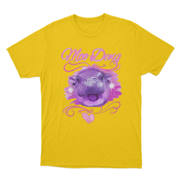 Moo Deng Airbrush T Shirt Yellow Youth S