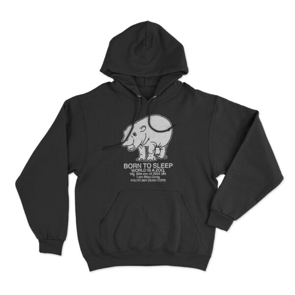 Moo Deng Born To Sleep Hoodie