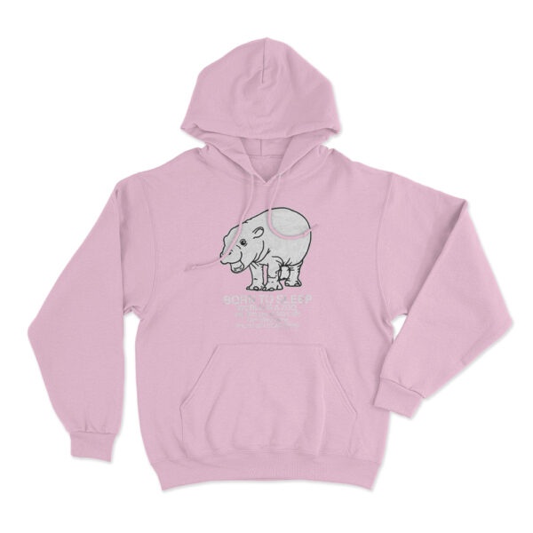 Moo Deng Born To Sleep Hoodie Pink Youth S