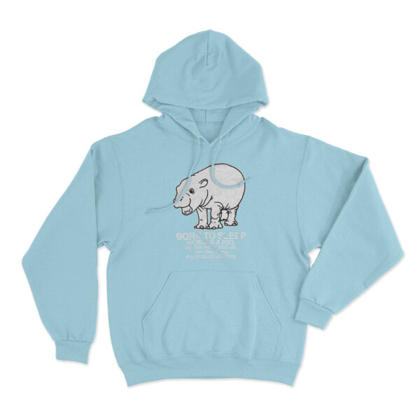 Moo Deng Born To Sleep Hoodie Sky Blue Youth S