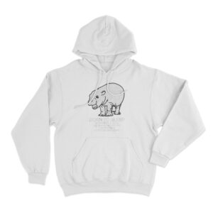 Moo Deng Born To Sleep Hoodie White Youth S