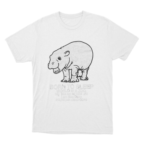 Moo Deng Born To Sleep T Shirt White Youth S