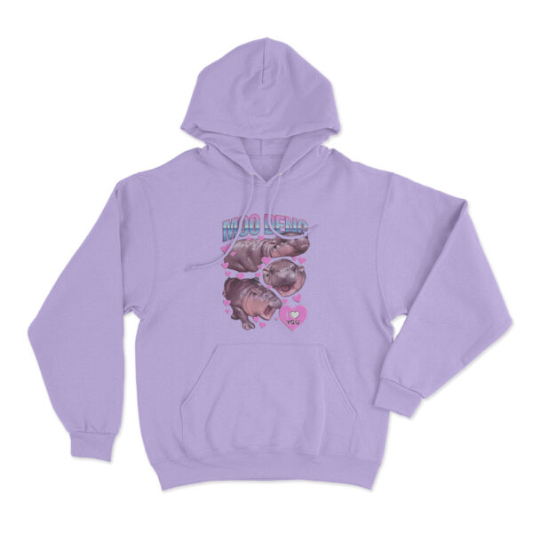 Moo Deng Hoodie Purple Youth S