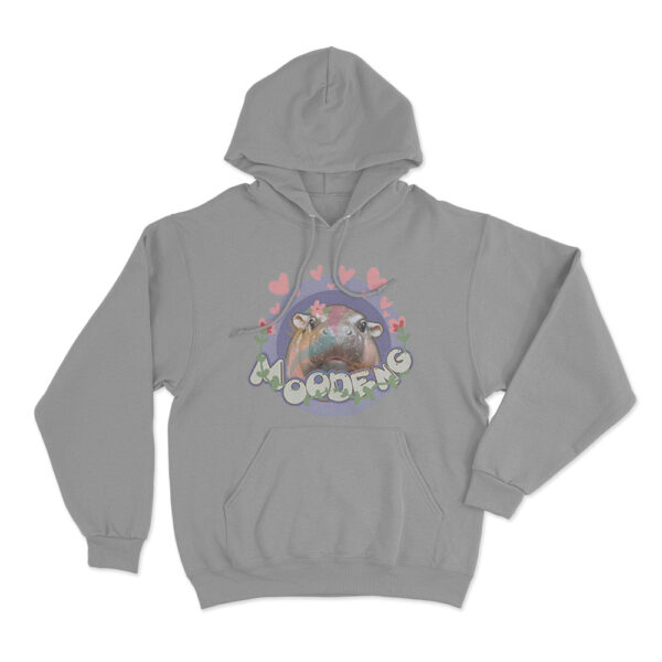 Moo Deng Love Hoodie Grey Youth S