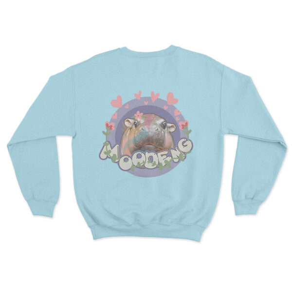 Moo Deng Love Sweatshirt Sky Blue Youth S