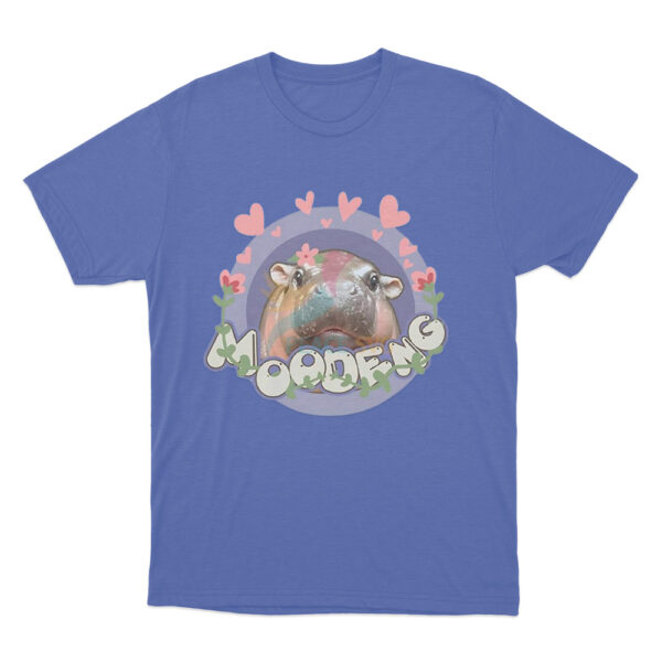 Moo Deng Love T Shirt Blue Youth S