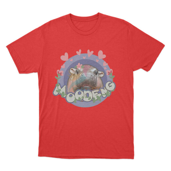 Moo Deng Love T Shirt Red Youth S