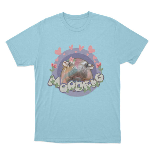 Moo Deng Love T Shirt Sky Blue Youth S