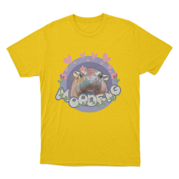 Moo Deng Love T Shirt Yellow Youth S