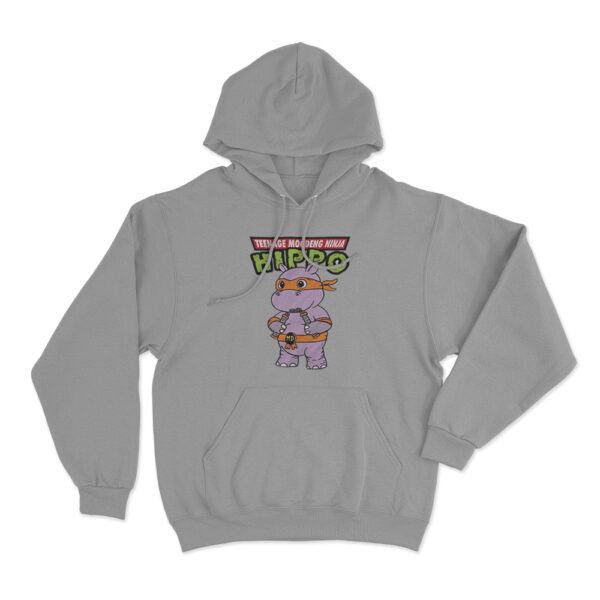 Moo Deng Ninja Hoodie Grey Youth S