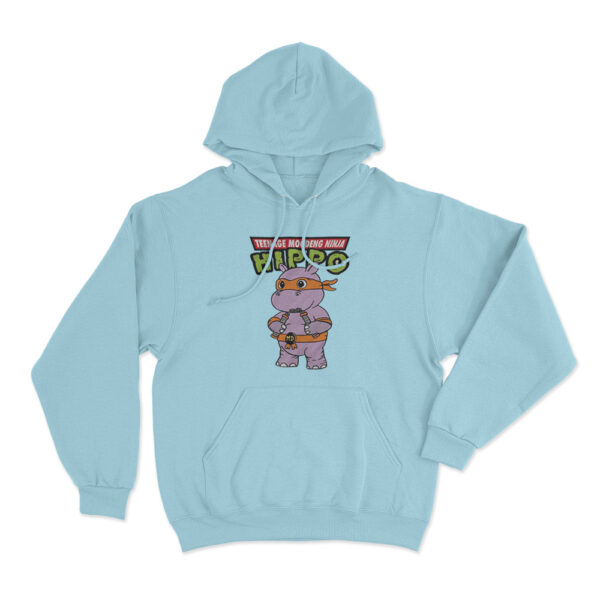 Moo Deng Ninja Hoodie Sky Blue Youth S