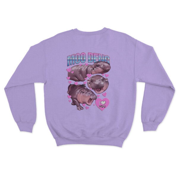 Moo Deng Sweatshirt Purple Youth S