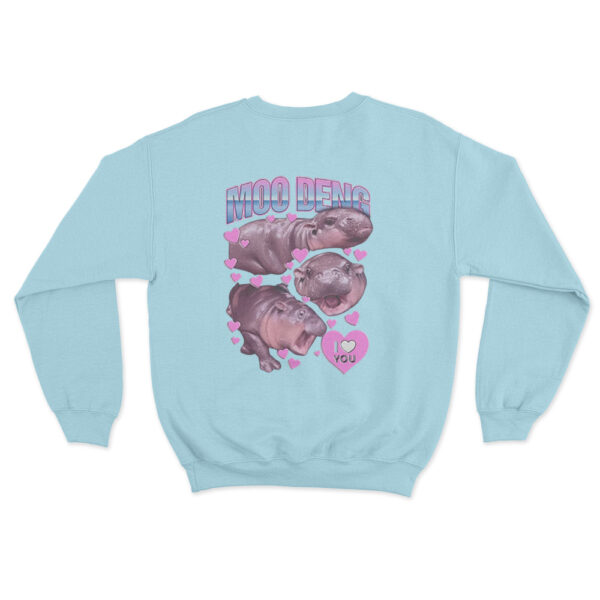 Moo Deng Sweatshirt Sky Blue Youth S