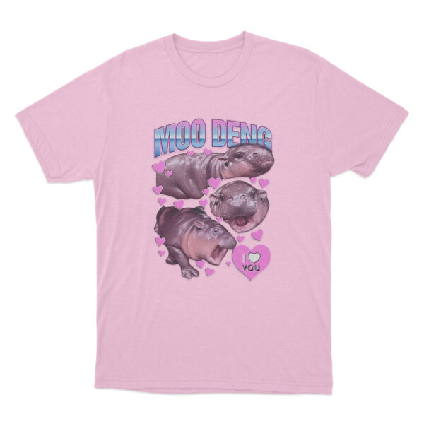 Moo Deng T Shirt Pink Youth S