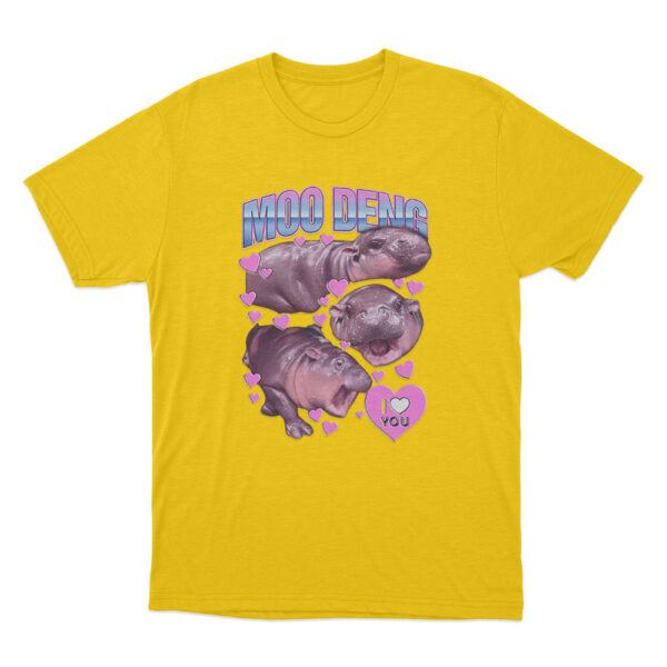 Moo Deng T Shirt Yellow Youth S