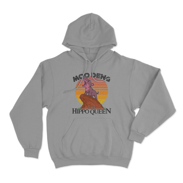 Moo Deng The Hippo Queen Hoodie Grey Youth S