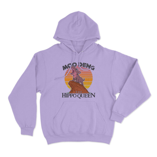 Moo Deng The Hippo Queen Hoodie Purple Youth S