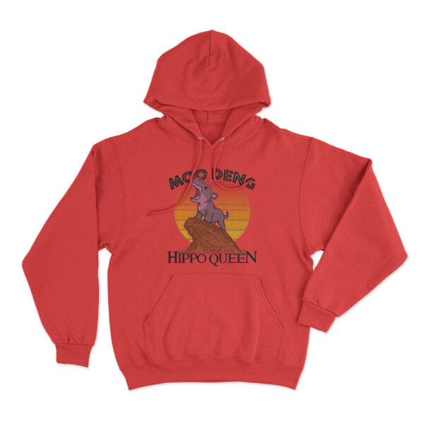 Moo Deng The Hippo Queen Hoodie Red Youth S