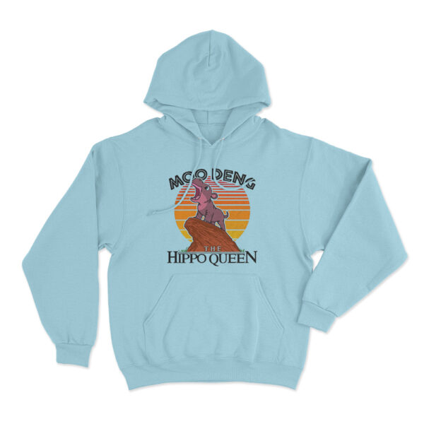 Moo Deng The Hippo Queen Hoodie Sky Blue Youth S