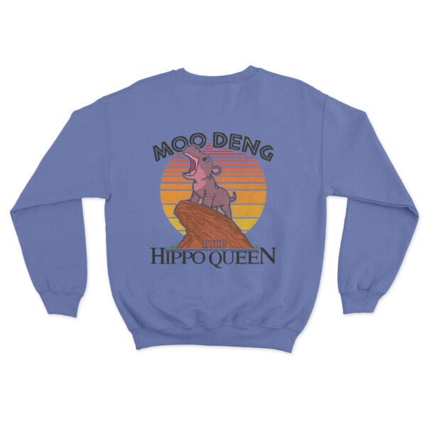 Moo Deng The Hippo Queen Sweatshirt Blue Youth S