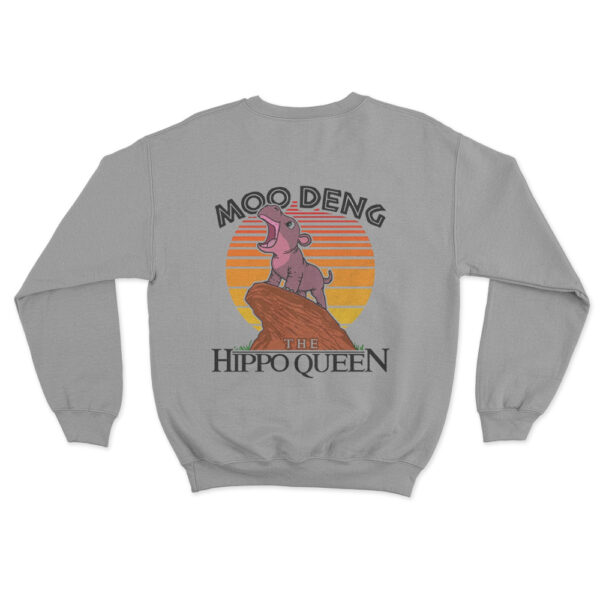 Moo Deng The Hippo Queen Sweatshirt Grey Youth S