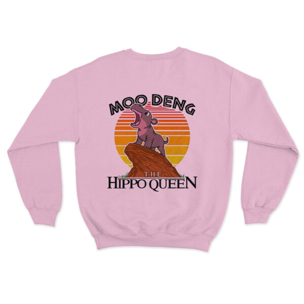 Moo Deng The Hippo Queen Sweatshirt Pink Youth S