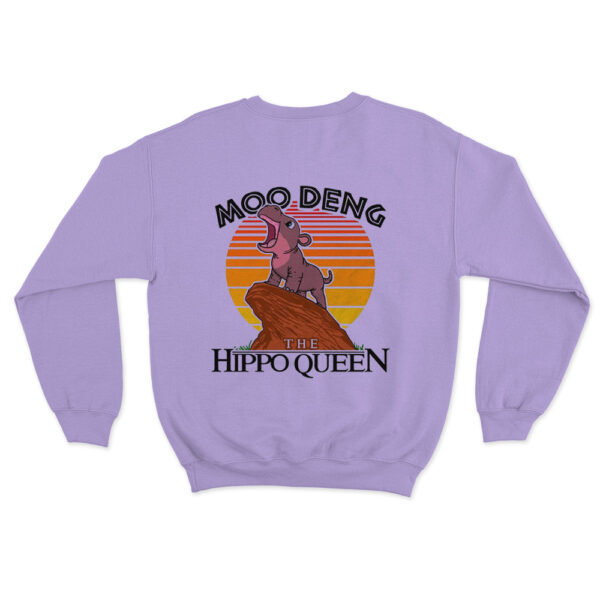 Moo Deng The Hippo Queen Sweatshirt Purple Youth S