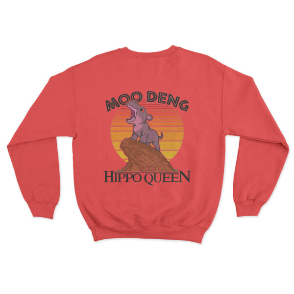 Moo Deng The Hippo Queen Sweatshirt Red Youth S