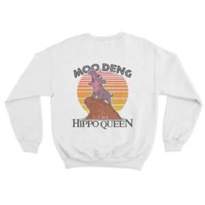 Moo Deng The Hippo Queen Sweatshirt White Youth S