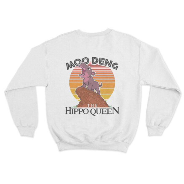 Moo Deng The Hippo Queen Sweatshirt White Youth S