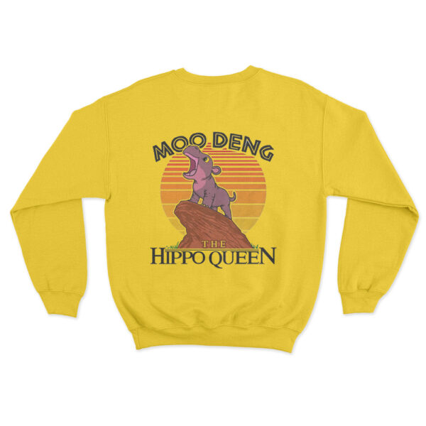 Moo Deng The Hippo Queen Sweatshirt Yellow Youth S